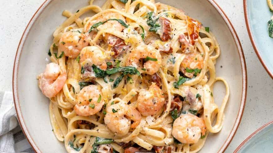 Minute Creamy Tuscan Shrimp Linguine: Weeknight Gourmet